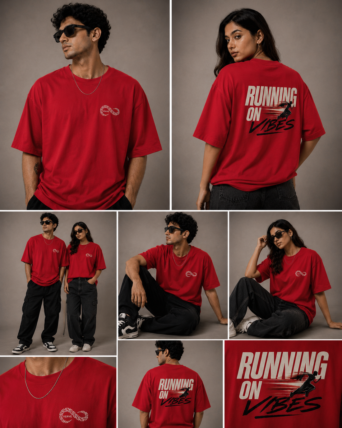 VERVE RUNNING ON VIBES PRIME OVERSIZE T-SHIRT